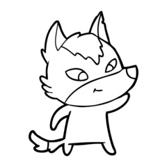 friendly cartoon wolf