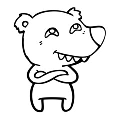 cartoon polar bear showing teeth