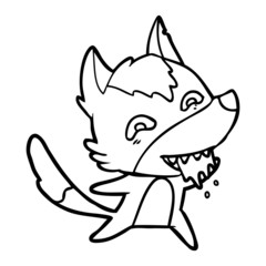 cartoon hungry wolf