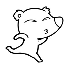 cartoon whistling polar bear