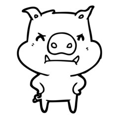 angry cartoon pig