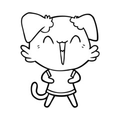 happy little dog cartoon