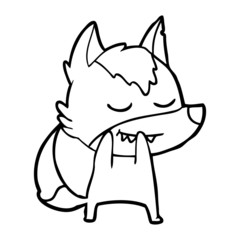laughing cartoon wolf