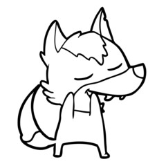 cartoon wolf laughing