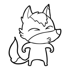 cartoon wolf whistling