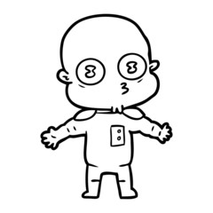 cartoon weird bald spaceman