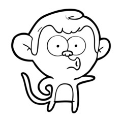 cartoon pointing monkey