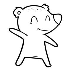 smiling bear pointing
