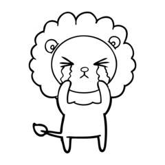 cartoon crying lion