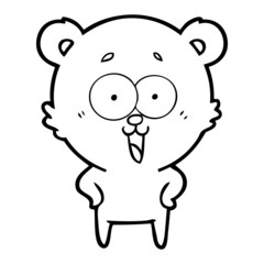 Naklejka premium laughing teddy bear cartoon