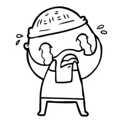 cartoon bearded man crying