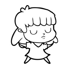 cartoon indifferent woman