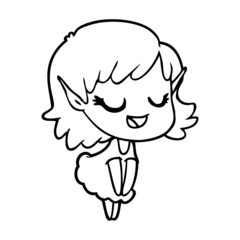 happy cartoon elf girl