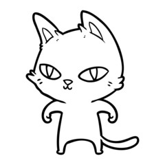 cartoon cat with bright eyes