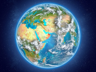 Obraz na płótnie Canvas Oman on planet Earth in space