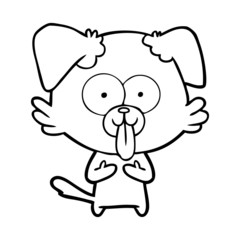 Fototapeta premium cartoon dog with tongue sticking out