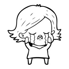 cartoon girl crying