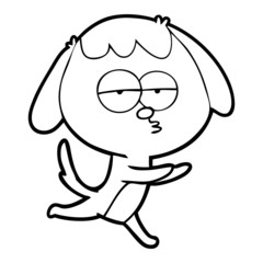 cartoon bored dog running