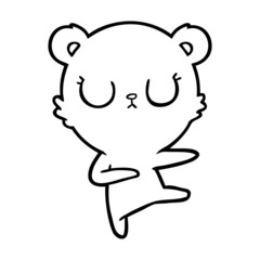 peaceful cartoon bear cub