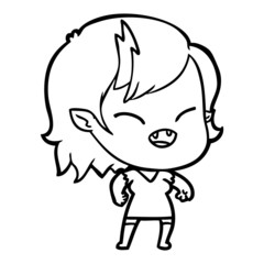 cartoon laughing vampire girl