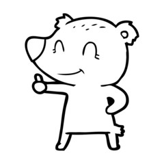 Obraz premium cartoon bear giving thumbs up sign