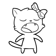 cartoon meowing cat