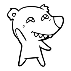 cartoon polar bear waving