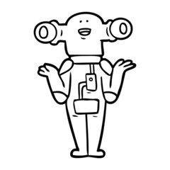 friendly cartoon alien shrugging