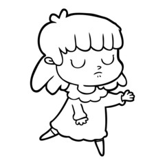 cartoon indifferent woman