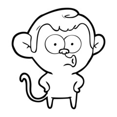 cartoon surprised monkey