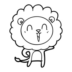 laughing lion cartoon