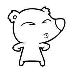 cartoon whistling bear