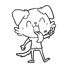 cartoon panting dog