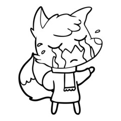 crying fox cartoon