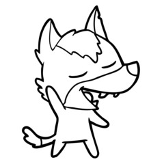 cartoon wolf laughing