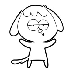 cartoon bored dog