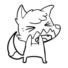 angry cartoon fox