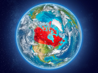 Canada on planet Earth in space