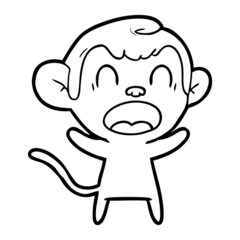 shouting cartoon monkey