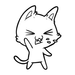 cartoon cat hissing