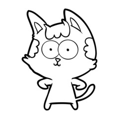 happy cartoon cat
