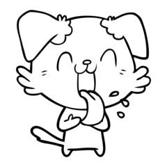 cartoon panting dog