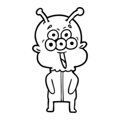 happy cartoon alien
