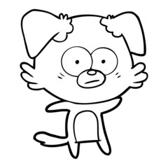Obraz premium nervous dog cartoon