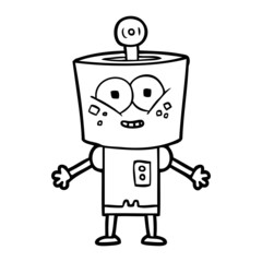 happy cartoon robot
