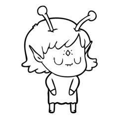 cartoon alien girl