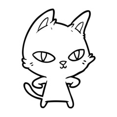 cartoon cat staring
