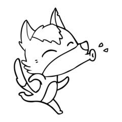 howling wolf cartoon