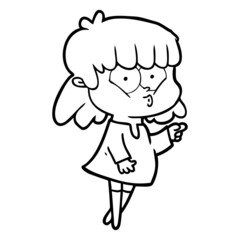 cartoon whistling girl