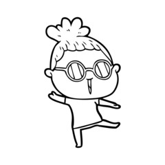 cartoon woman wearing spectacles